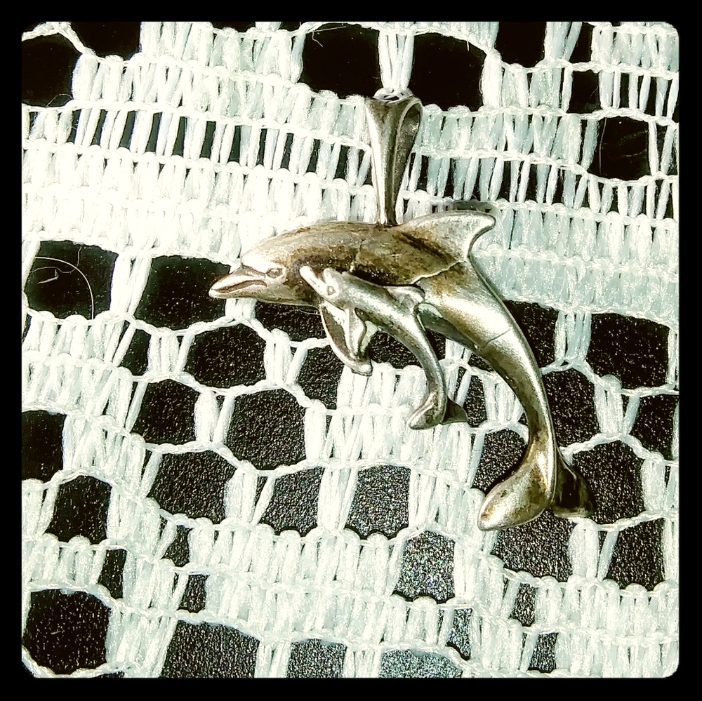 Porpoise Mother and Baby Pendant